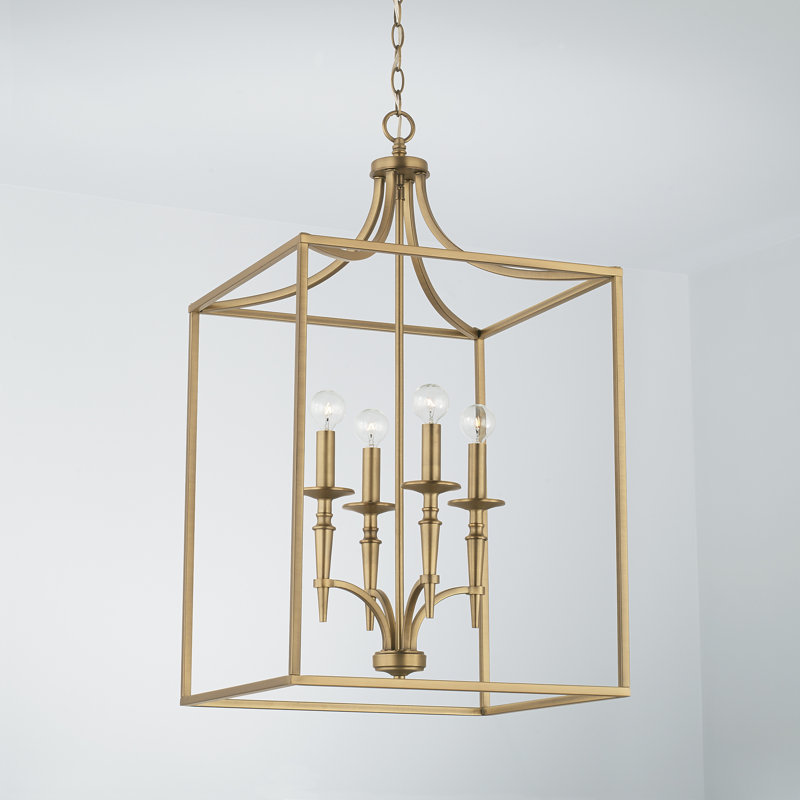 Soren 4 - Light Lantern Pendant, Aged Brass