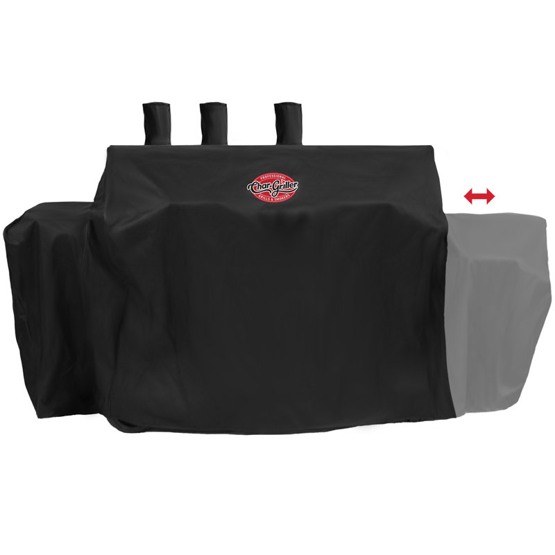 Black Heavy-Duty Weather-Resistant Grill and Smoker Cover, 60in x 25in x 50in