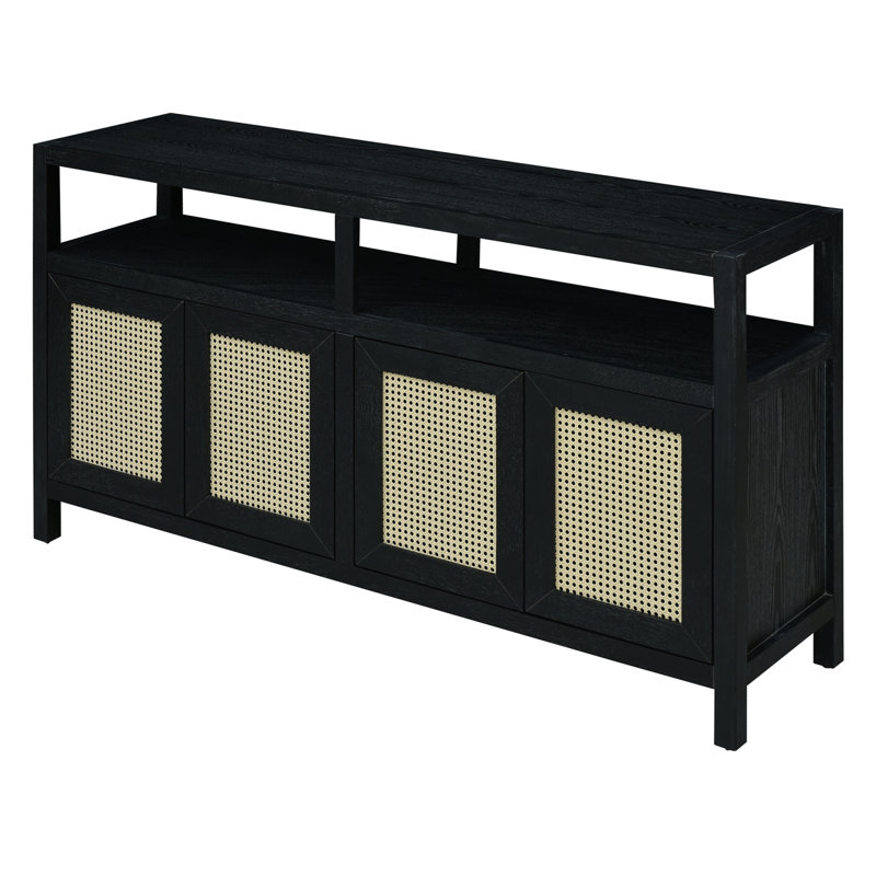 Buffet en bois massif de 60 po Aether, Noir