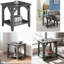 Table de bout avec tablette de rangement, table d'appoint rustique pour salon et salle familiale, finition grise patinée