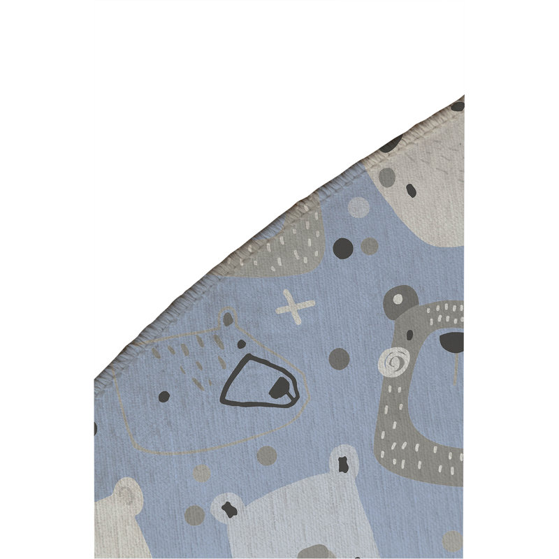 Bear Face Kids Play Mat, Round 5'