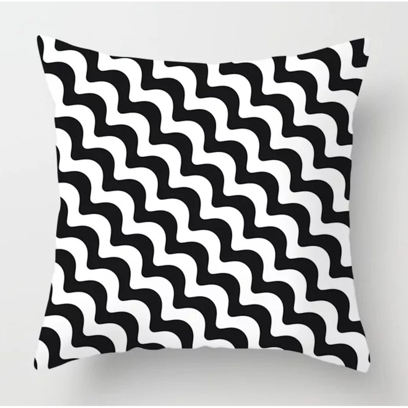 Kearna Black/White Cushion Cover, Groovy Wavy