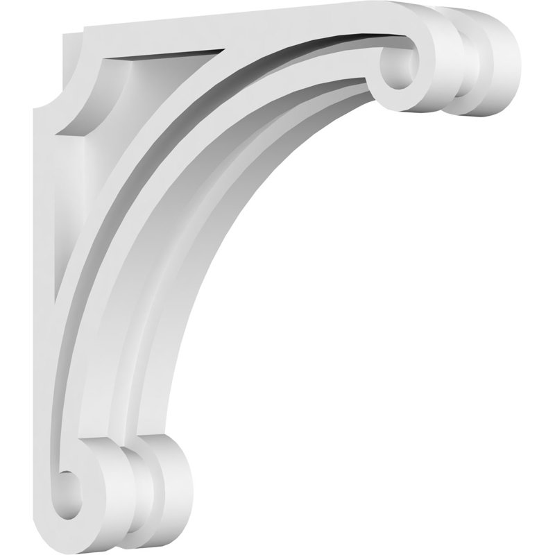 1 7/8"W X 8"D X 8"H Arch Architectural Grade PVC Corbel, 8" H x 8" W x 1.875" D