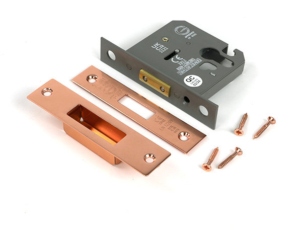 Polished Chrome 3" Euro Profile Dead Lock, Polished Bronze