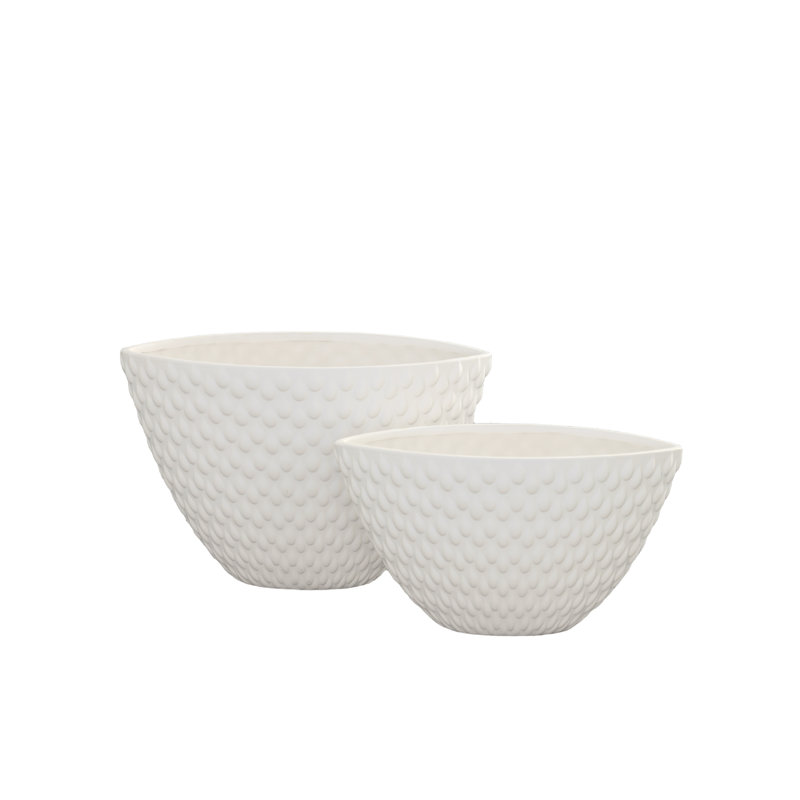 Vase en céramique ovale blanc mat
