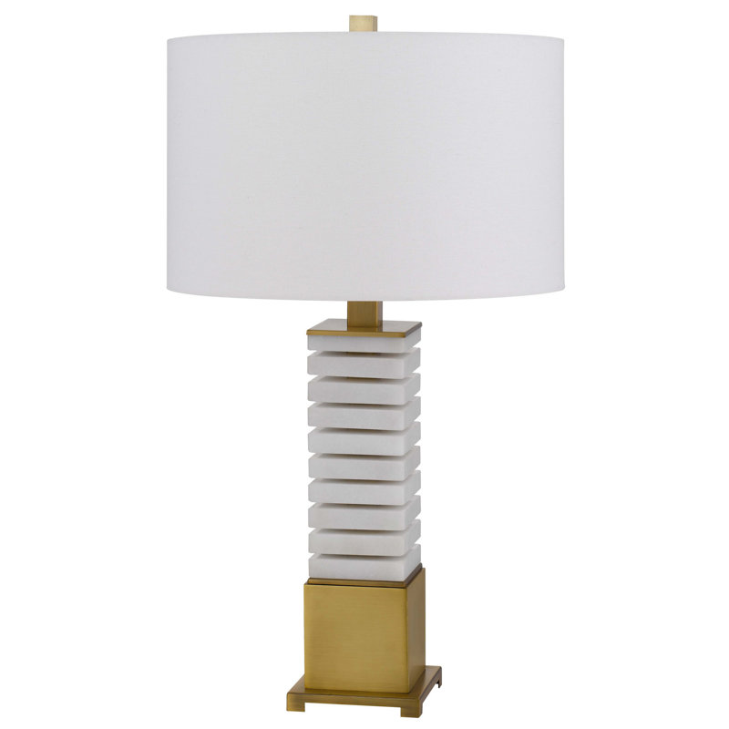 Lampe de table en métal et marbre