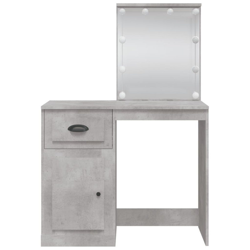 Dressing Table with Mirror, Concrete Grey