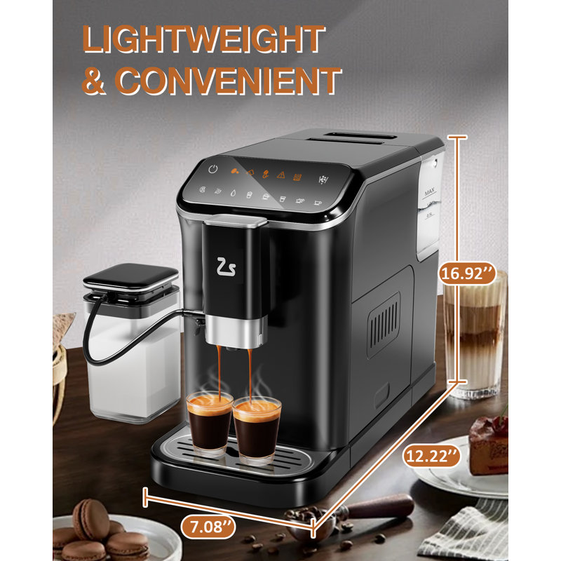 20Bar Fully Automatic  Coffee Machine with Built-in Grinder – One-Touch Latte & Cappuccino Maker with Dual Boiler. 1.5L Water Tank & Auto-Clean for Home & Office