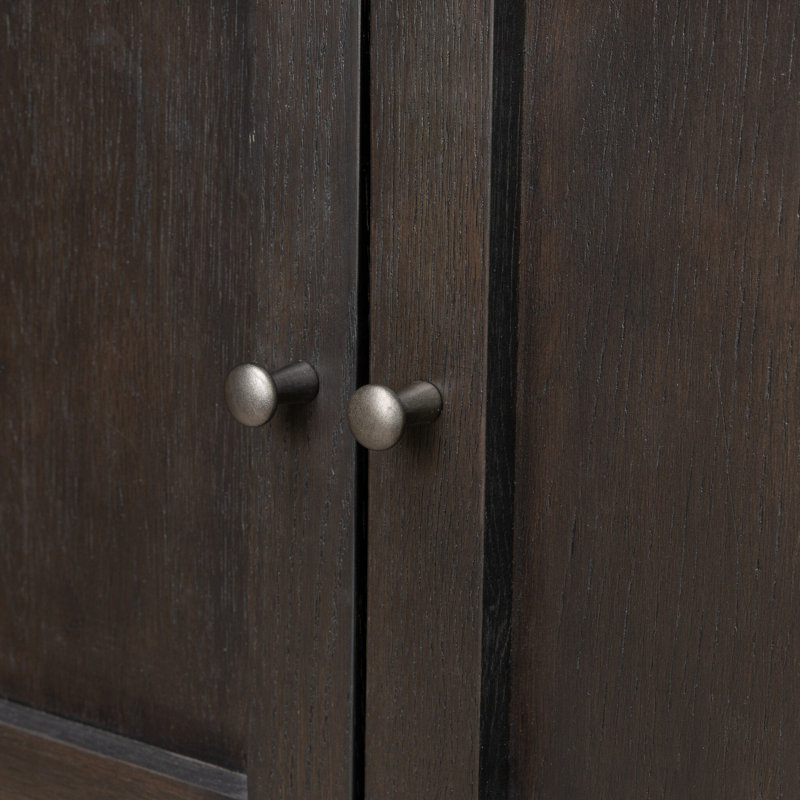 Alessio Cabinet-Aged Natural Oak, Smoked Black Veneer