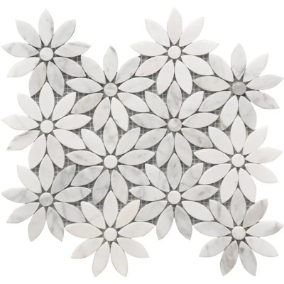 12" x 12" Marble Basketweave Mosaic Tile