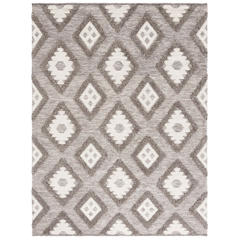Sujata Hand Woven Wool Pile Geometric Rug, Square 6'