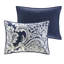 Édredon en coton indigo - grand lit avec envers 7 pièces de couleur unie et lavable à la machine-126059925-126059924