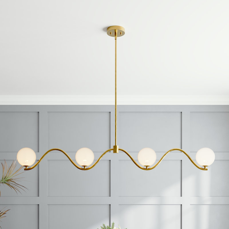 Lustre élégant à intensité variable, 4, H 6,75 po x l 53,50 po x P 5,10 po