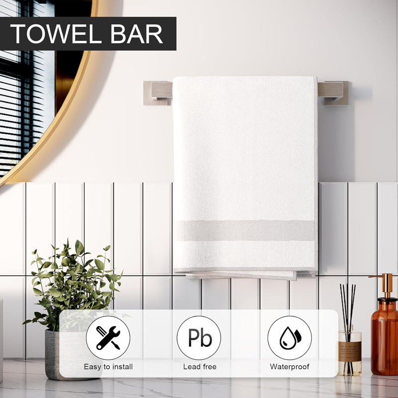 5-Piece Matte Black Bathroom Accessories Set, Silver