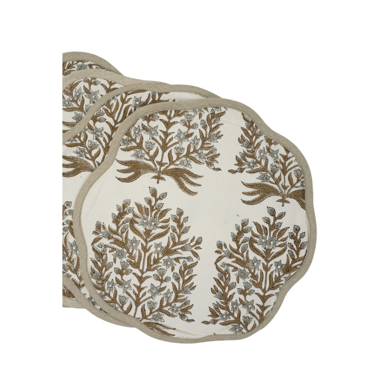 Napperons festonnés sophistiqués 15 "Fab divine - Vrindavan