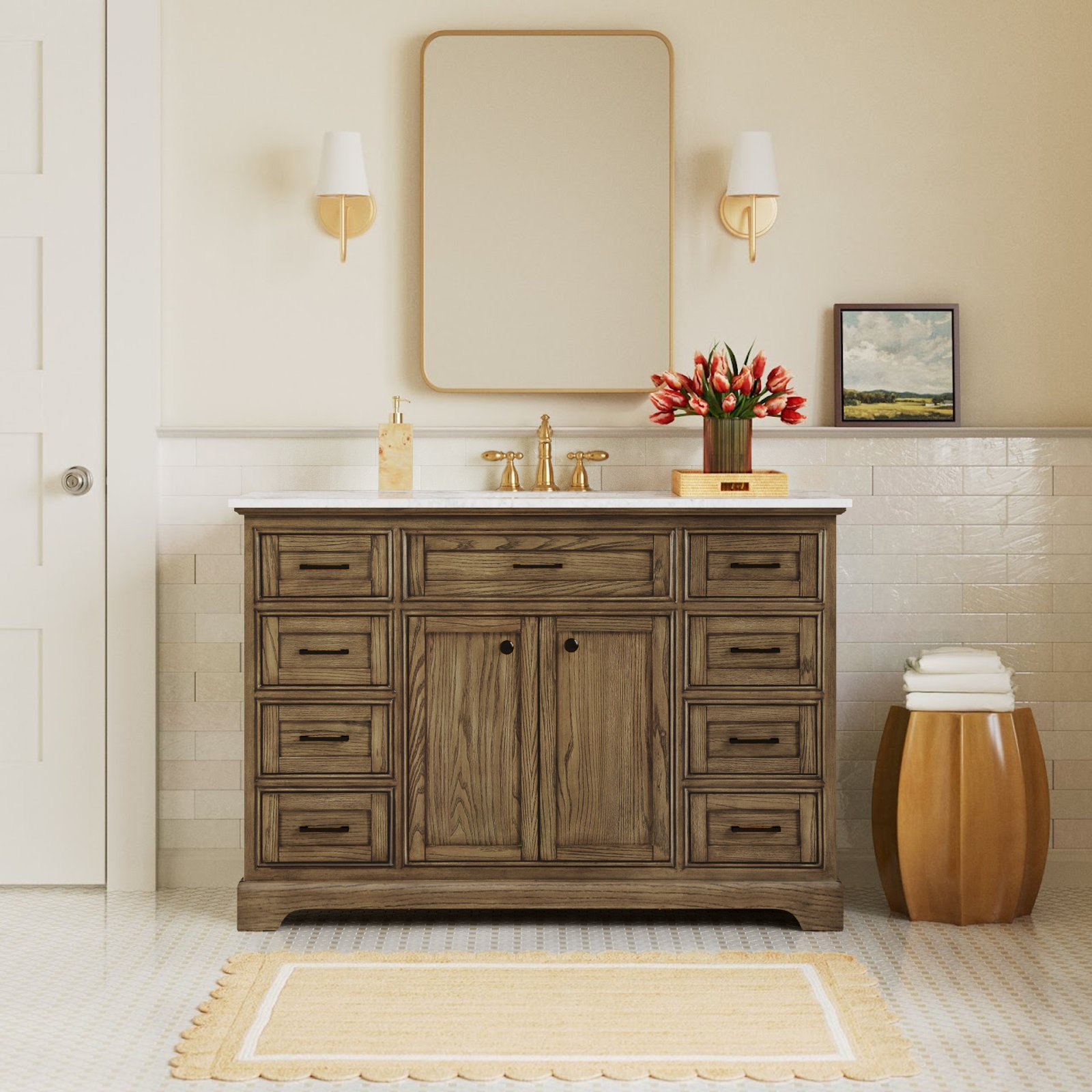 Hermes 48'' Single Bathroom Vanity, Dark Brown
