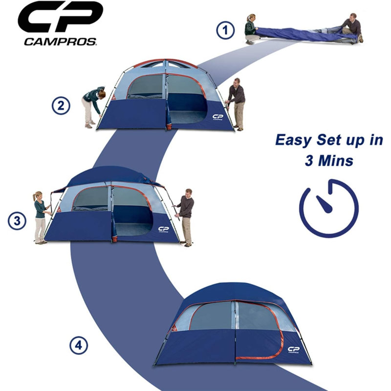 Tente pour 6 personnes, Bleu marine