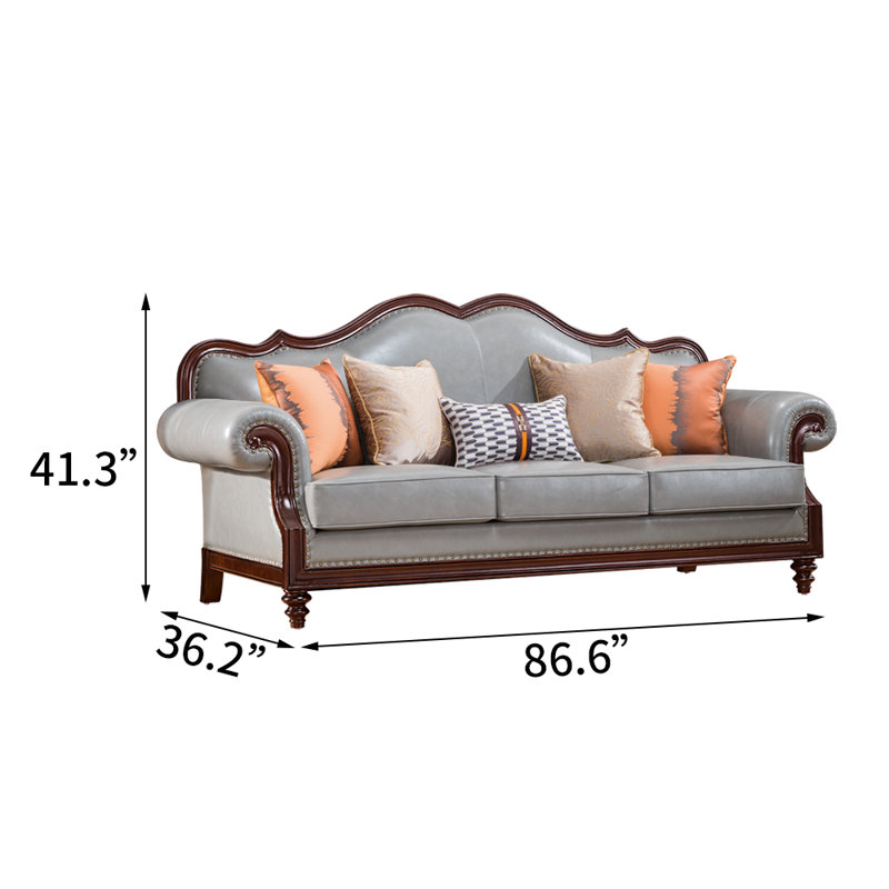 86.6'' Leather Sofa