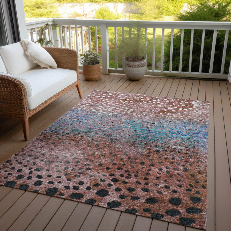 Tapis intérieur / extérieur lavable orange Nuvane , 2 pi 6 po x 3 pi 10 po