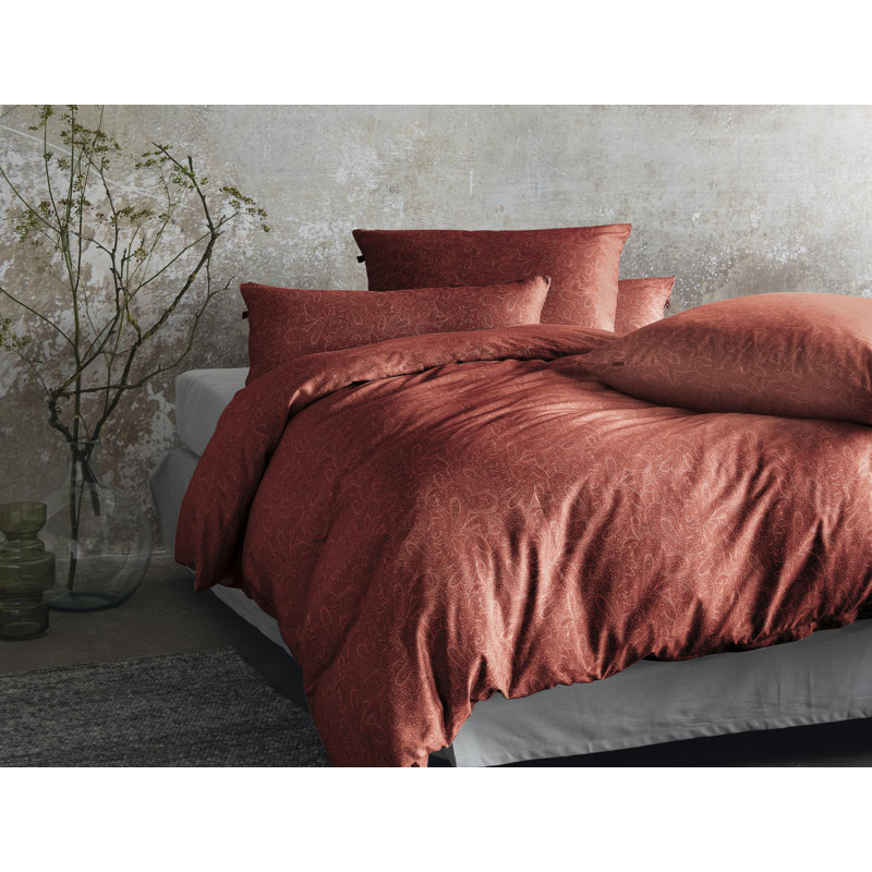 Cotton Modern Contemporary Duvet Cover Set, Single Duvet Cover + 1 Pillowcase (80 x 80), Red