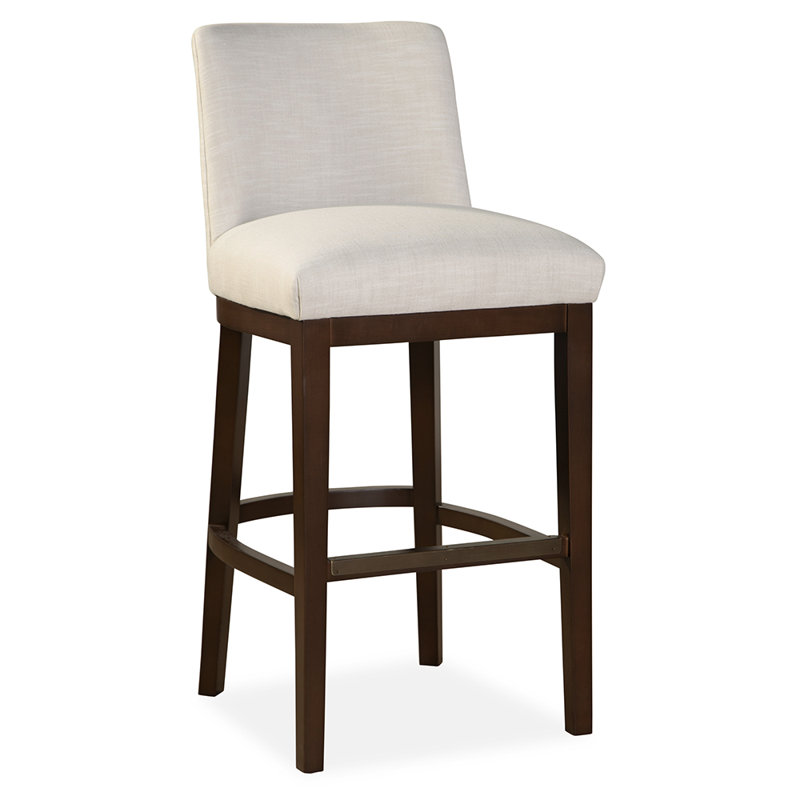 Upholstered Bar Stool with Solid Wood Frame, Choco Suisse