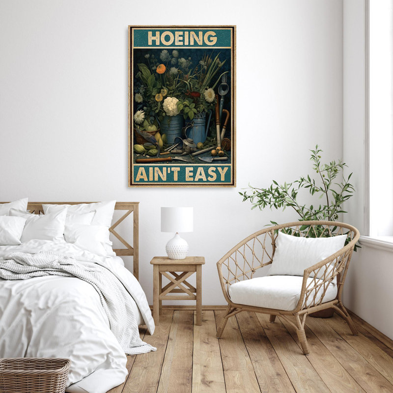 Cappie Hoeing Aint Easy, impression sur toile, H 36 po x l 24 po x P 1,25 po