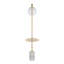 Lampe sur pied glamour contemporaine avec table d'appoint en métal doré et base en marbre blanc Symbole pour un éclairage et un décor élégants