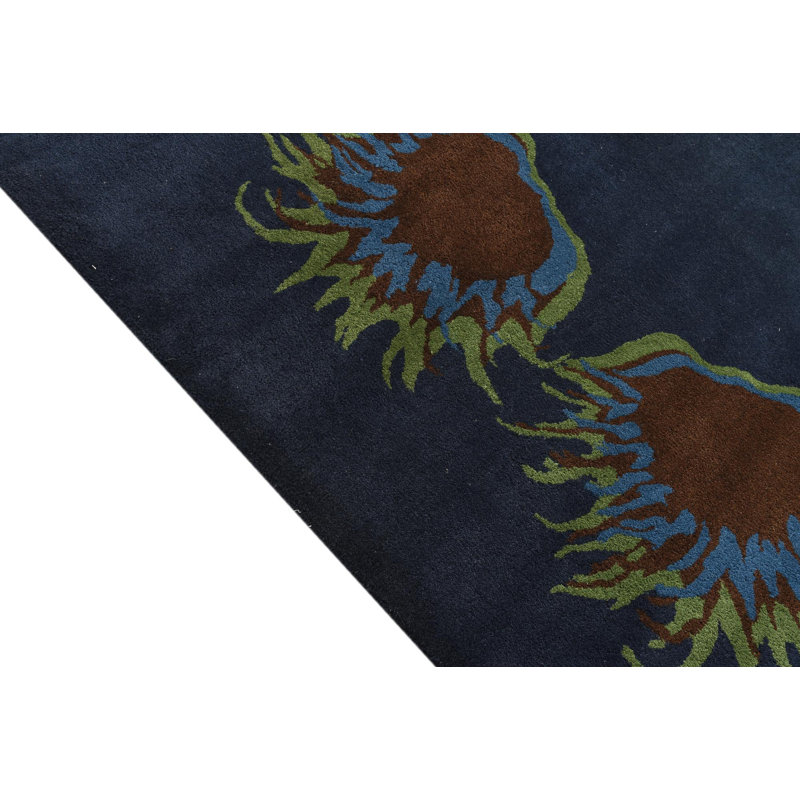Tapis carré bleu marine Orlando