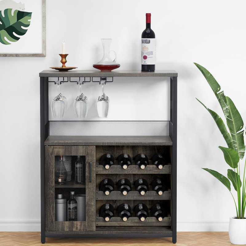 Natilie Metal Bar Cart, Dark Wood, Dark Brown Wood