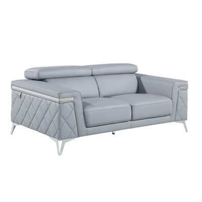 Belleville 70'' Top Grain Genuine Leather Loveseat
