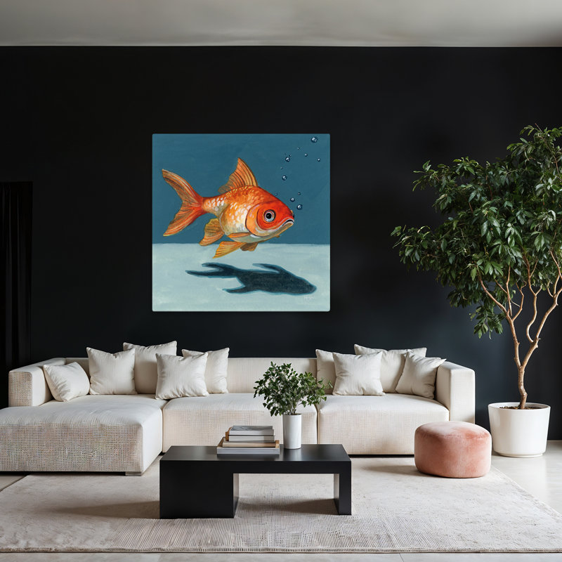 Goldfish Chillin, art contemporain, H 48 po x l 48 po
