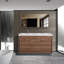 Prairie 48 po L x 20 po P 2 portes et 3 tiroirs Meuble-lavabo autoportant avec évier double et Comptoir en Polymarbre blanc