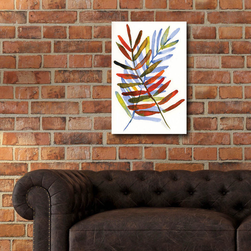 «Blue and Orange Leaves» par Wyanne, H 24 po x l 16 po