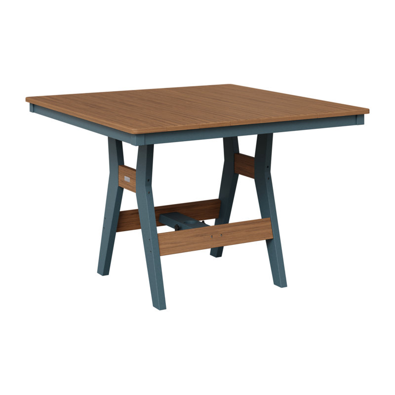 Table de salle à manger carrée 44 po Berlin Gardens Harbor, Ardoise, Acajou antique, 38.37" H x 44" W x 44" D