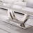 Luxury Faux Marble Coffee Table, 46.85" White Sofa Coffee Table with 0.71" Thick Marble Tabletop and Mirrored Stainless Steel Base, Modern Cocktail Table Center Table for Living Room Office-1924293717