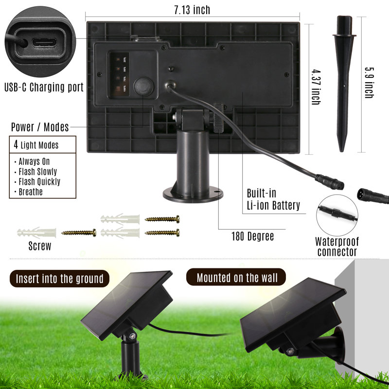 Guirlande solaire imperméable Olawale 50FT 50LED IP65