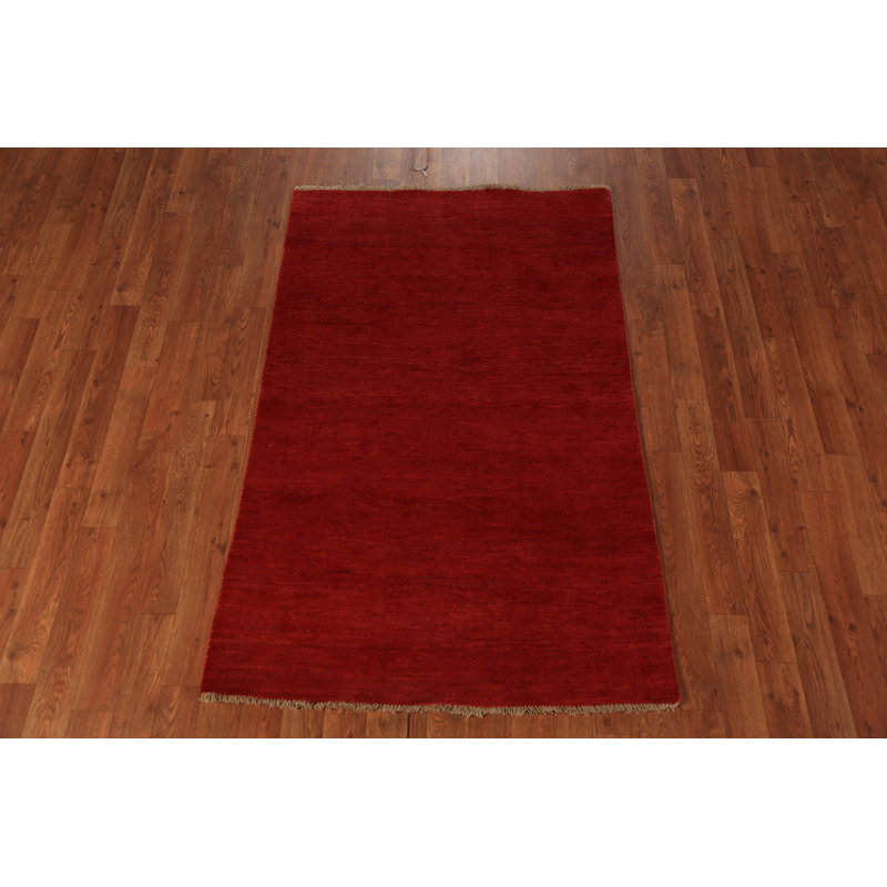 Tapis rouge pour vestibule moderne Gabbeh 3 x 5