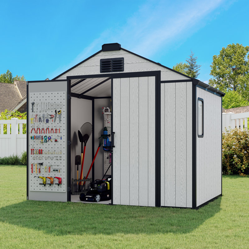 8 Ft. W X 6 Ft. D Resin Steep Slope Storage Shed
