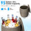 Grey Round Rattan Outdoor End Table