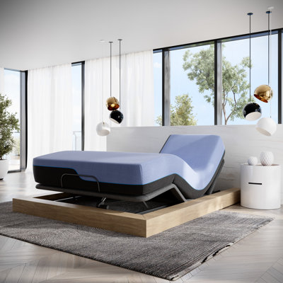 King Size Adjustable Base And Mattress Bundle - 12 Inch Flex Head Latex Foam, Blue Ice Cover, Transition Supportive Coils For A Deep Sleep Foam & With -Relieving Individually Wrapped Spinal Support