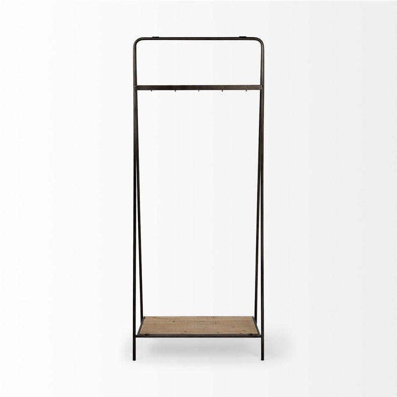 Mango Solid Wood Hall Tree with Shoe Storage