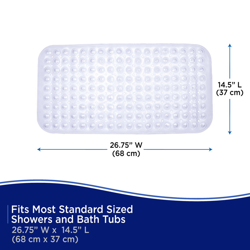 Kenney Microban Protected Bubble Bath Mat, 26.75" L x 14.5" W, Clear