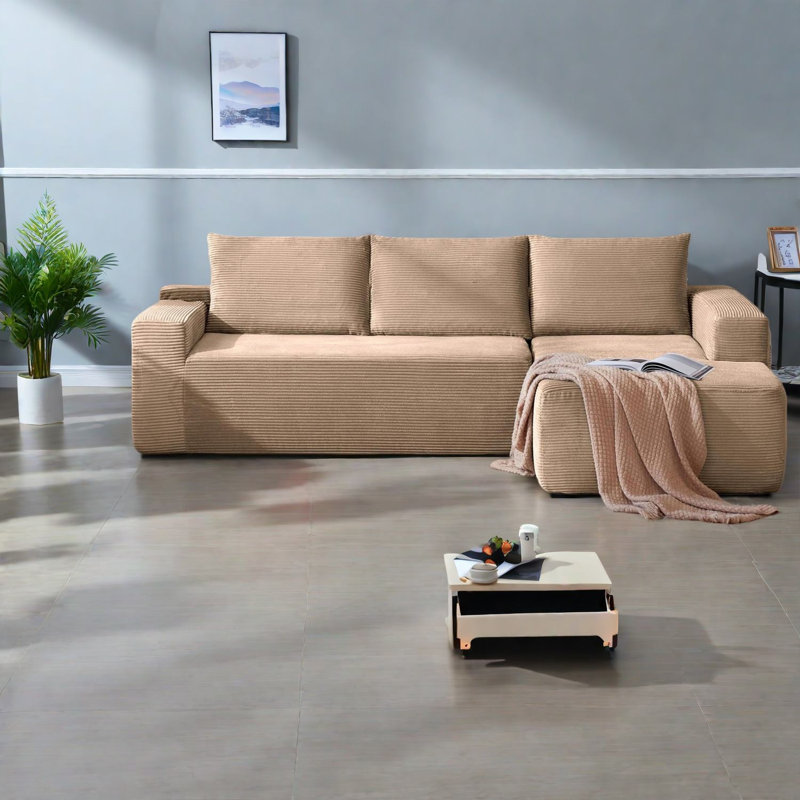 Canapé modulaire à compression en L 96,9 pouces pour la maison