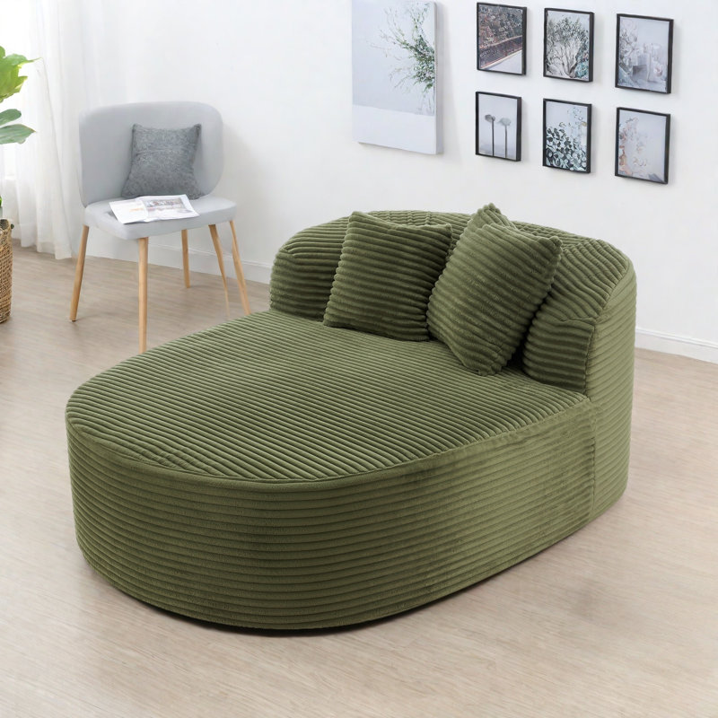 Chaise moderne à compression avec 2 coussins de soutien, Green