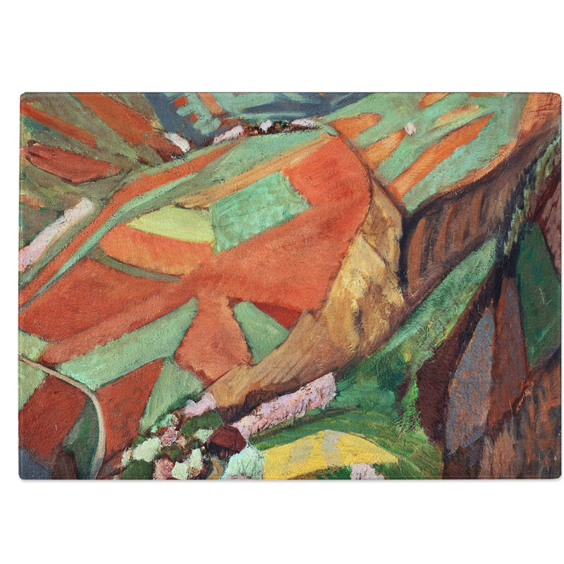 Tempered Glass Cultivated Hills Chopping Board, 39 cm W x 28.5 cm L