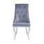Ensemble de 2 chaises d'appoint en tissu et en acier inoxydable-2055836351