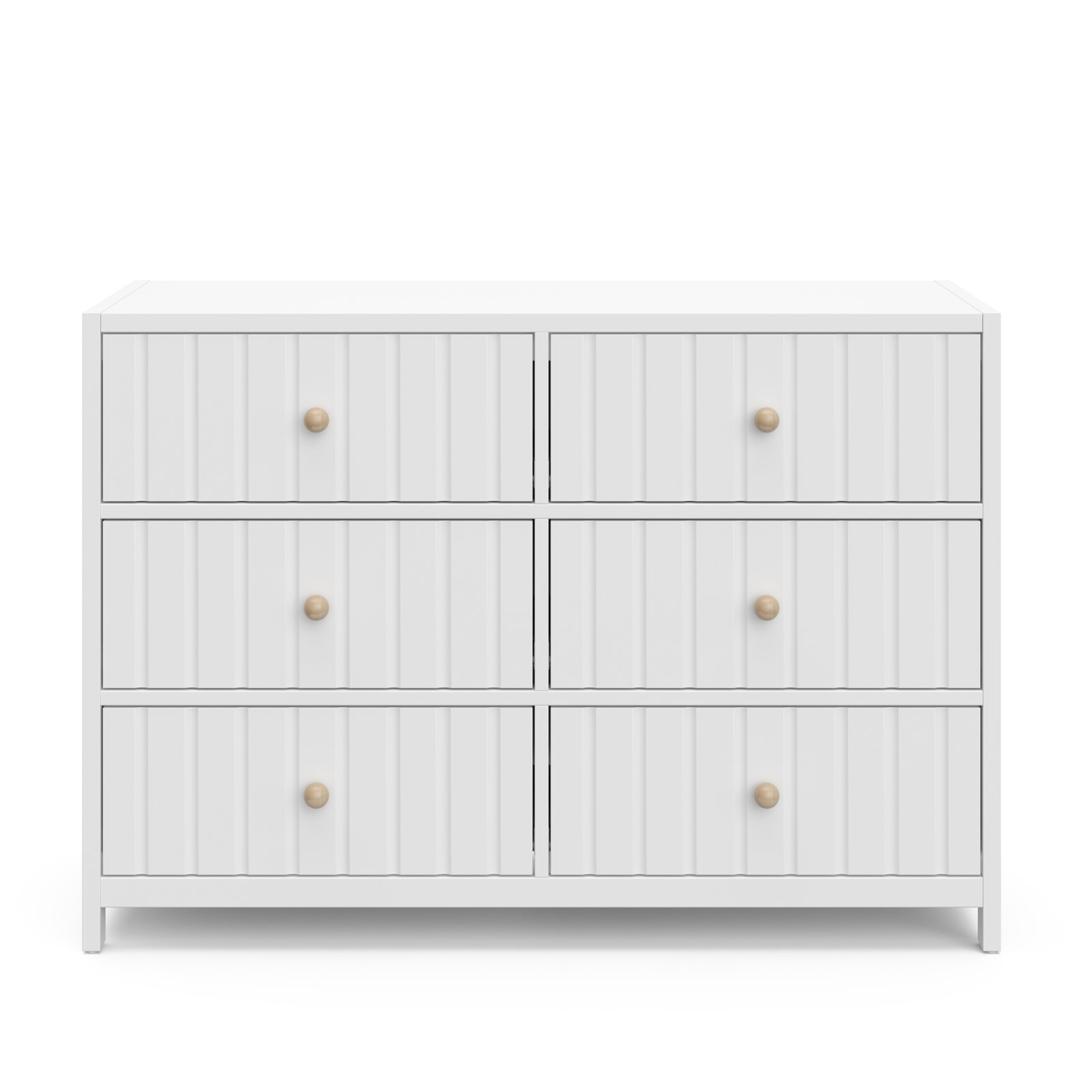 Teddi 6 Drawer Double Dresser, White