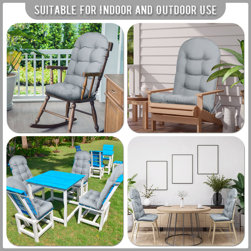 5 Inch Adirondack Chair Cushion(Set Of 4), Blue Gray