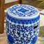 Tabouret de jardin en céramique, petit tabel latéral bleu et blanc, P 11 po x 16 po