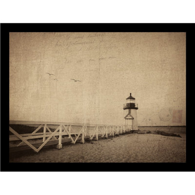 «Nantucket Lighthouse Black and White» par Michael Petrizzo, reproduction de photo encadrée